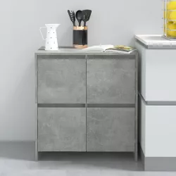 betonszürke szerelt fa tálalószekrény 70x41x75 cm