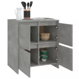 betonszürke szerelt fa tálalószekrény 70x41x75 cm