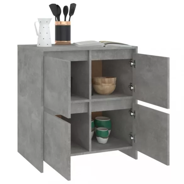 betonszürke szerelt fa tálalószekrény 70x41x75 cm