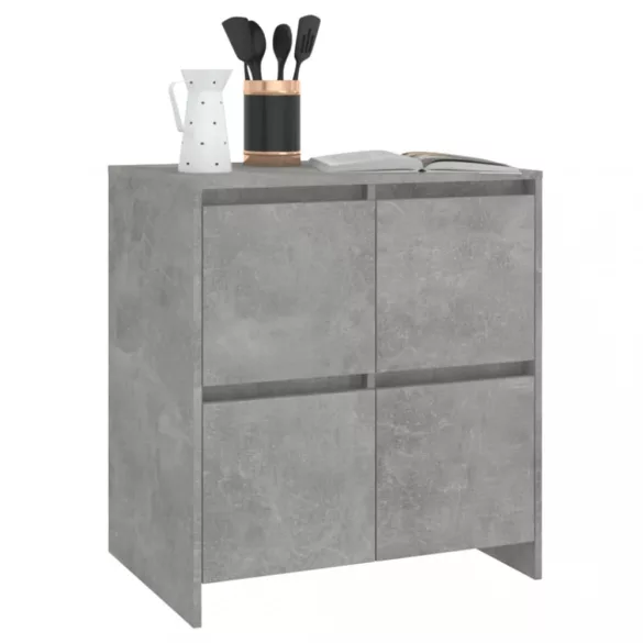betonszürke szerelt fa tálalószekrény 70x41x75 cm