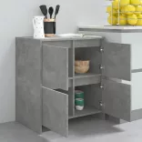 betonszürke szerelt fa tálalószekrény 70x41x75 cm