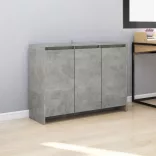 betonszürke szerelt fa tálalószekrény 102 x 33 x 75 cm