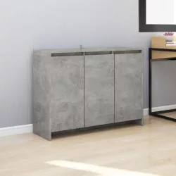 betonszürke szerelt fa tálalószekrény 102 x 33 x 75 cm
