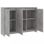 betonszürke szerelt fa tálalószekrény 102 x 33 x 75 cm