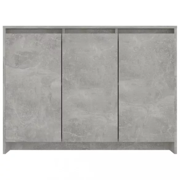 betonszürke szerelt fa tálalószekrény 102 x 33 x 75 cm