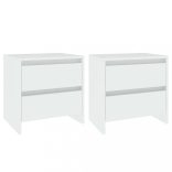 2 db fehér szerelt fa éjjeliszekrény 45 x 34,5 x 44,5 cm
