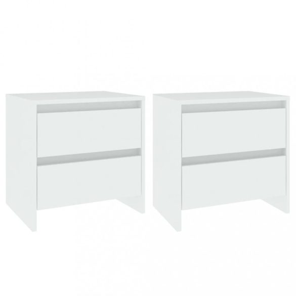 2 db fehér szerelt fa éjjeliszekrény 45 x 34,5 x 44,5 cm