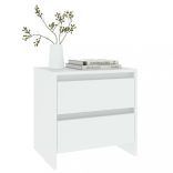 2 db fehér szerelt fa éjjeliszekrény 45 x 34,5 x 44,5 cm