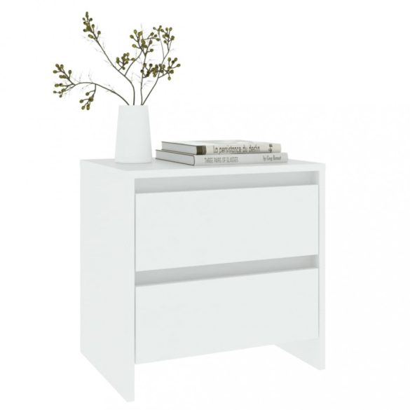 2 db fehér szerelt fa éjjeliszekrény 45 x 34,5 x 44,5 cm