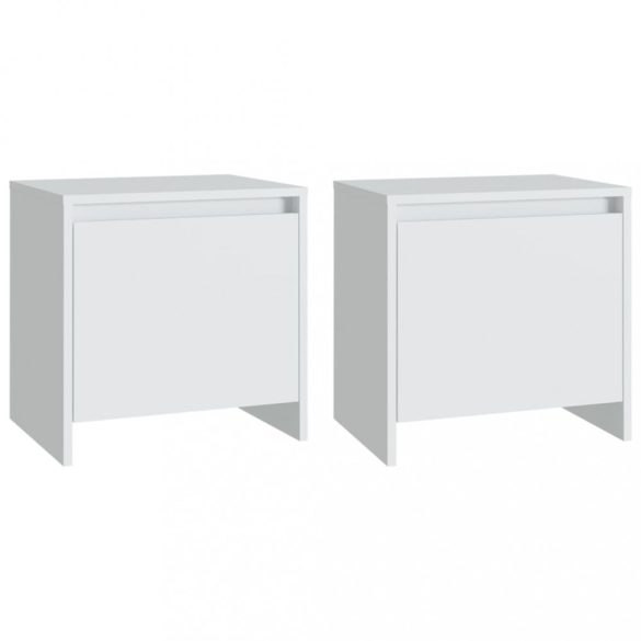 2 db fehér szerelt fa éjjeliszekrény 45x34x44,5 cm
