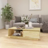tömör fenyőfa dohányzóasztal 110 x 50 x 33,5 cm