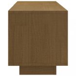 mézbarna tömör fenyőfa TV-szekrény 110 x 30 x 33,5 cm