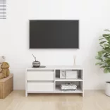 fehér tömör fenyőfa TV szekrény 80 x 31 x 39 cm