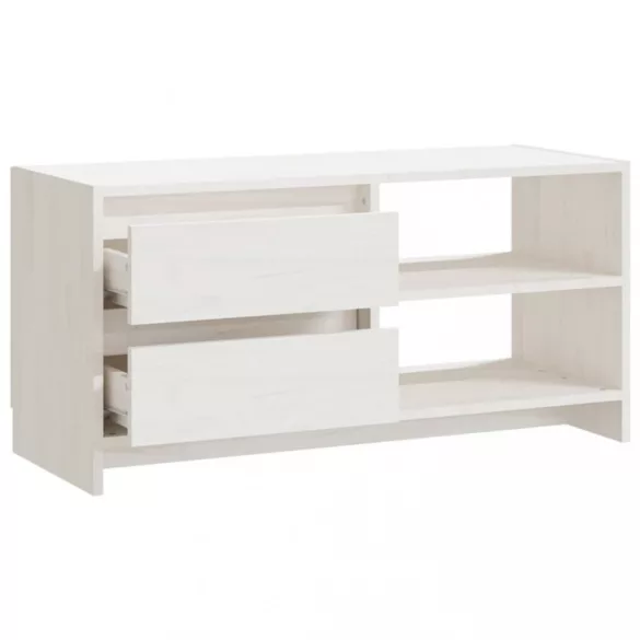 fehér tömör fenyőfa TV szekrény 80 x 31 x 39 cm