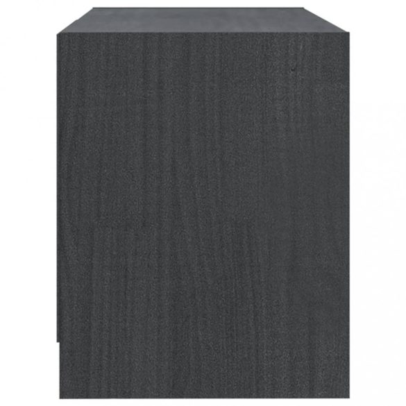 szürke tömör fenyőfa TV szekrény 80 x 31 x 39 cm