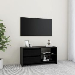 fekete tömör fenyőfa TV-szekrény 80 x 31 x 39 cm