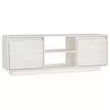 fehér tömör fenyőfa TV-szekrény 110 x 30 x 40 cm