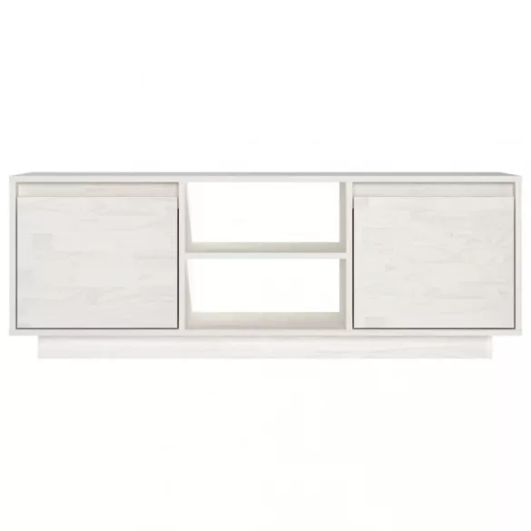 fehér tömör fenyőfa TV-szekrény 110 x 30 x 40 cm