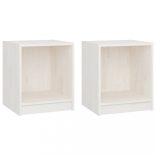 2 db fehér tömör fenyőfa éjjeliszekrény 35,5 x 33,5 x 41,5 cm
