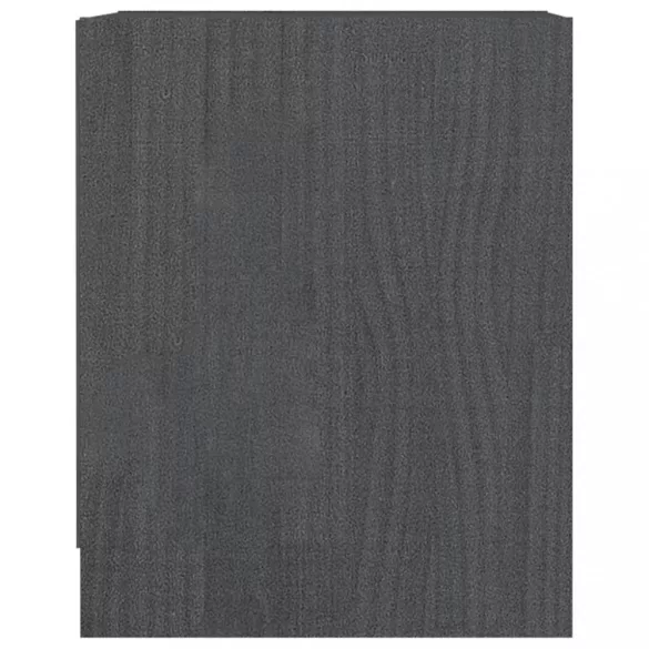 2 db szürke tömör fenyőfa éjjeliszekrény 35,5 x 33,5 x 41,5 cm