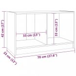 szürke tömör fenyőfa TV-szekrény 70 x 33 x 42 cm