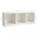 fehér tömör fenyőfa TV-szekrény 104 x 33 x 41 cm