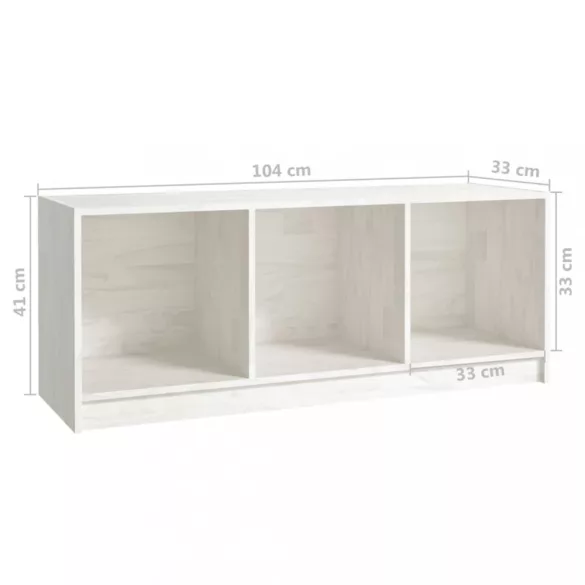 fehér tömör fenyőfa TV-szekrény 104 x 33 x 41 cm