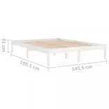 fehér tömör fenyőfa ágykeret 140 x 190 cm