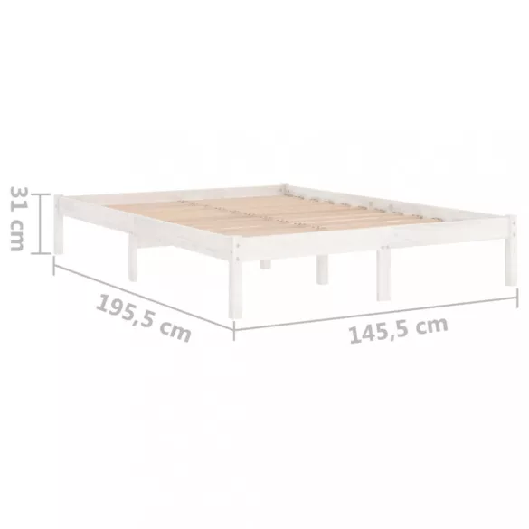 fehér tömör fenyőfa ágykeret 140 x 190 cm