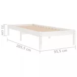 fehér tömör fenyőfa ágykeret 90x200 cm