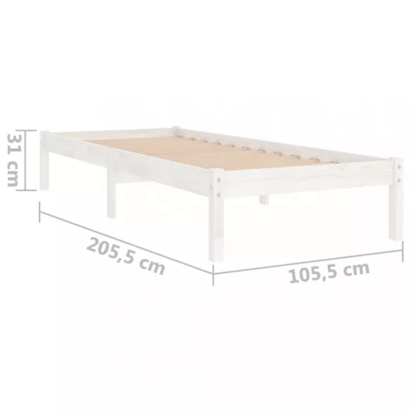 fehér tömör fenyőfa ágykeret 100x200 cm