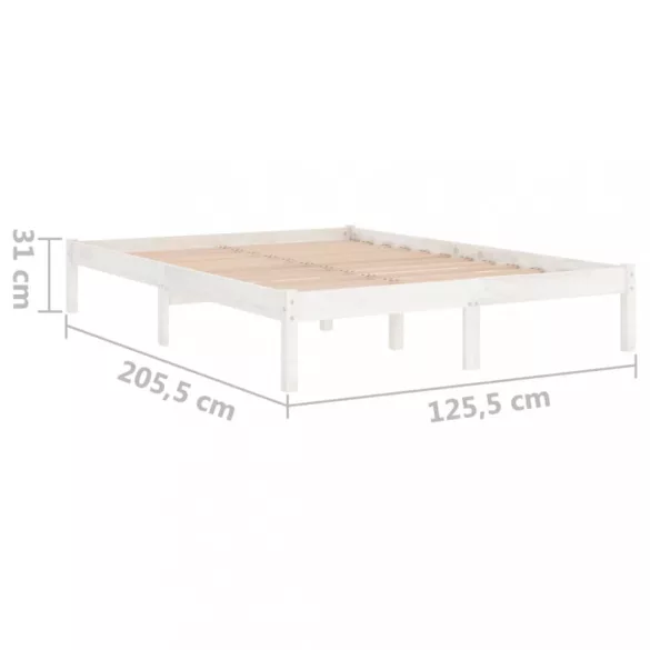 fehér tömör fenyőfa ágykeret 120 x 200 cm