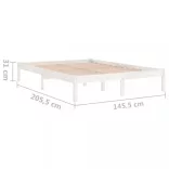 fehér tömör fenyőfa ágykeret 140x200 cm