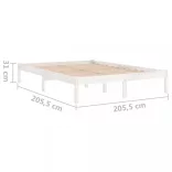 fehér tömör fenyőfa ágykeret 200x200 cm