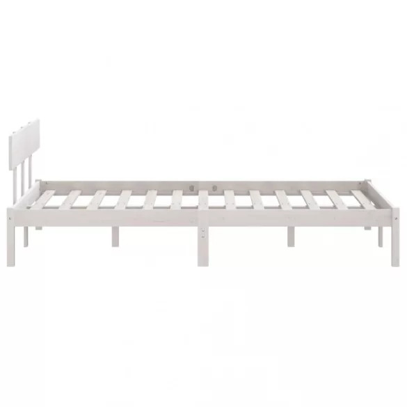 Double fehér tömör fenyőfa ágykeret 135 x 190 cm