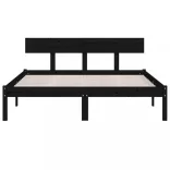 Double fekete tömör fenyőfa ágykeret 135 x 190 cm