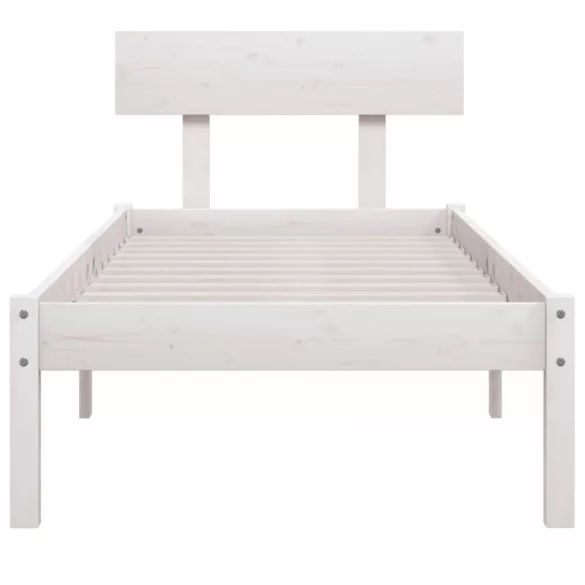 fehér tömör fenyőfa ágykeret 90 x 200 cm