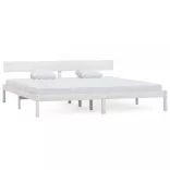 fehér tömör fenyőfa ágykeret 200 x 200 cm