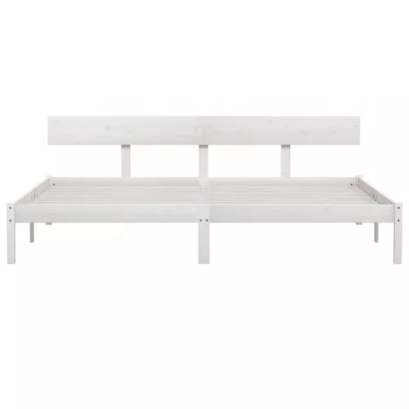 fehér tömör fenyőfa ágykeret 200 x 200 cm