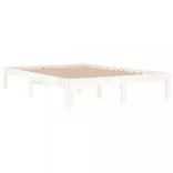 Double fehér tömör fa ágykeret 135 x 190 cm