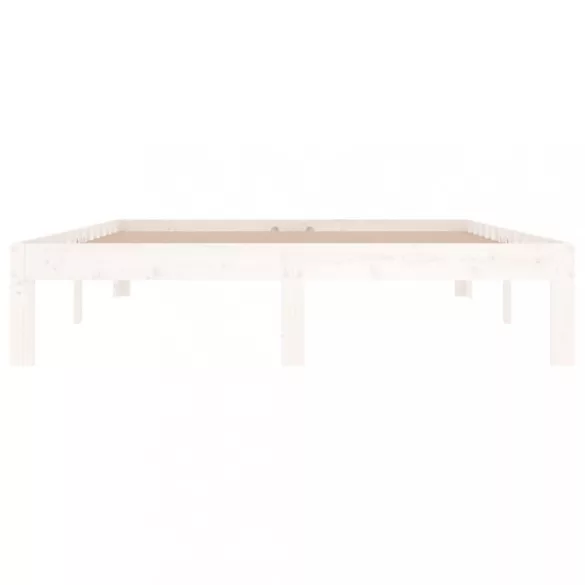 Double fehér tömör fa ágykeret 135 x 190 cm