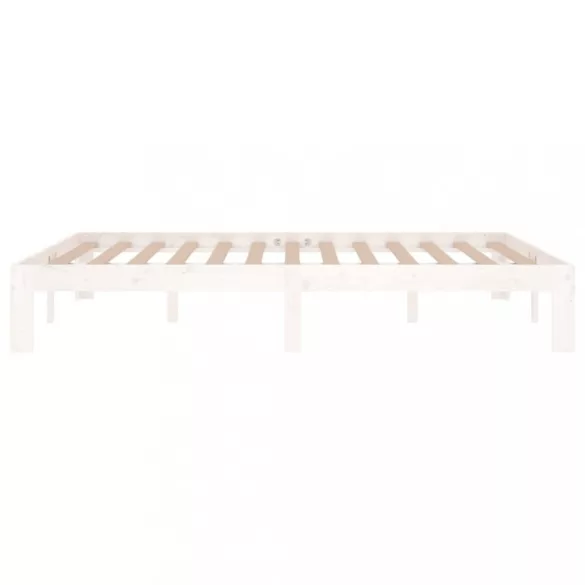 Double fehér tömör fa ágykeret 135 x 190 cm