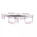 Double fehér tömör fa ágykeret 135 x 190 cm