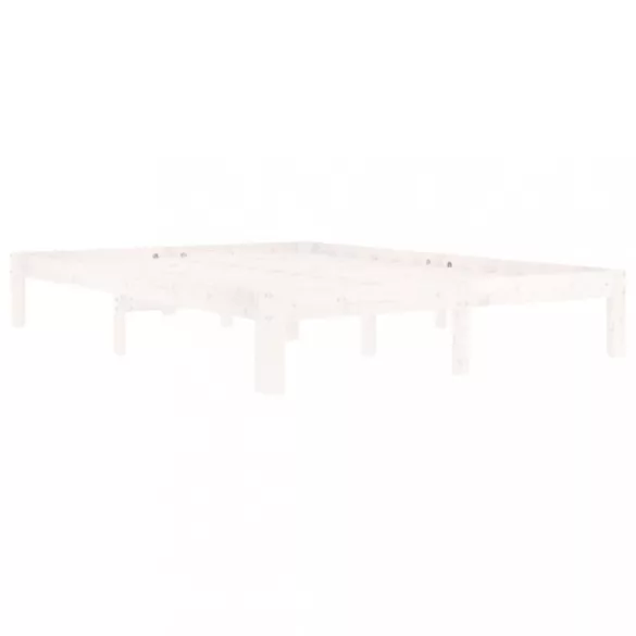 fehér tömör fenyőfa ágykeret 140 x 200 cm