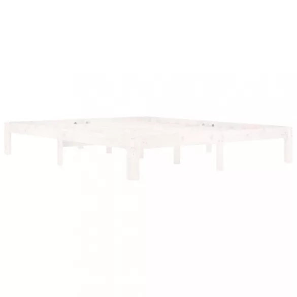 fehér tömör fenyőfa ágykeret 160 x 200 cm