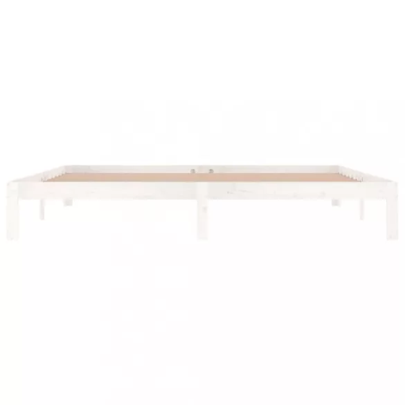 fehér tömör fenyőfa ágykeret 200 x 200 cm