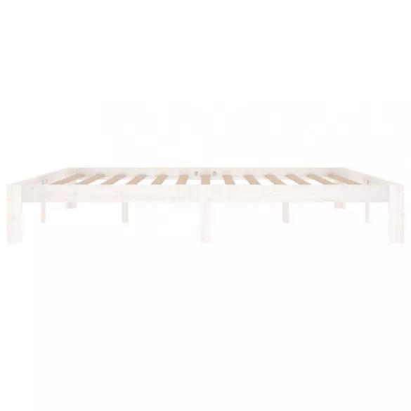 fehér tömör fenyőfa ágykeret 200 x 200 cm