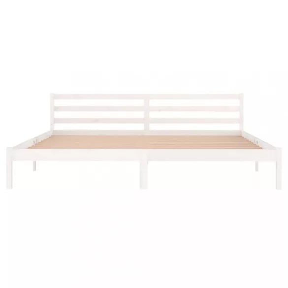 fehér tömör fenyőfa ágykeret 200 x 200 cm