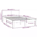 fehér tömör fenyőfa ágykeret 120 x 200 cm