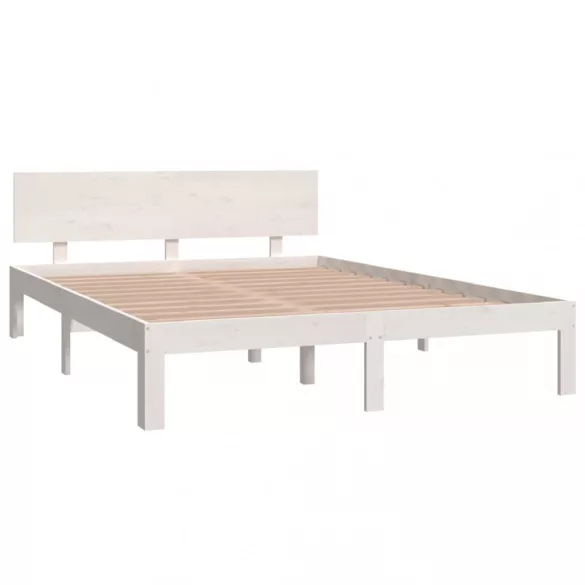 fehér tömör fenyőfa ágykeret 140 x 200 cm